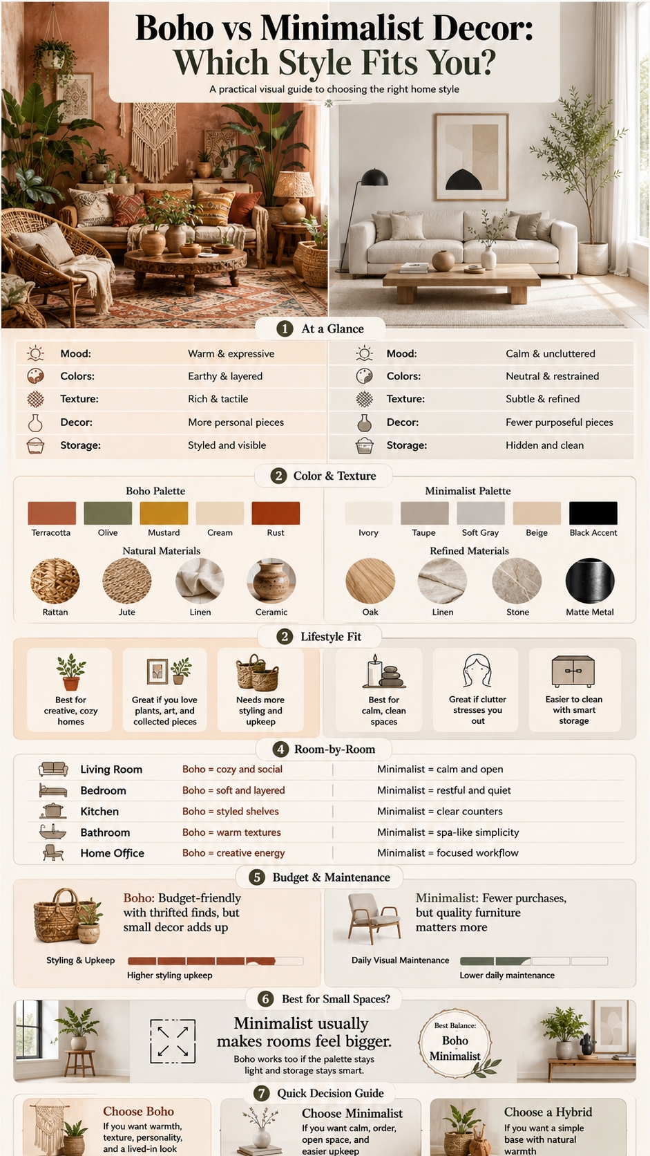 boho vs minimalist decor