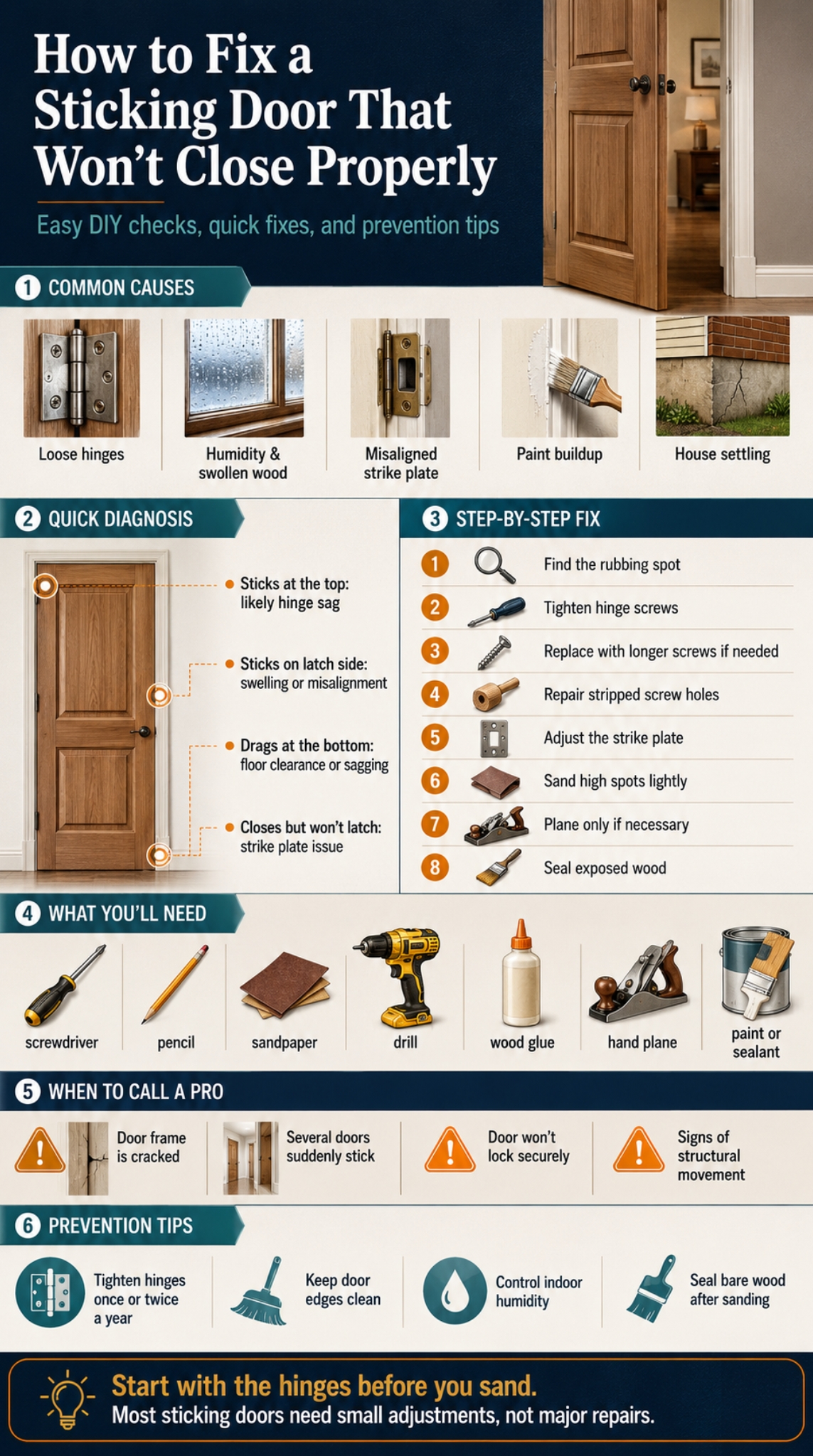 fix sticking door