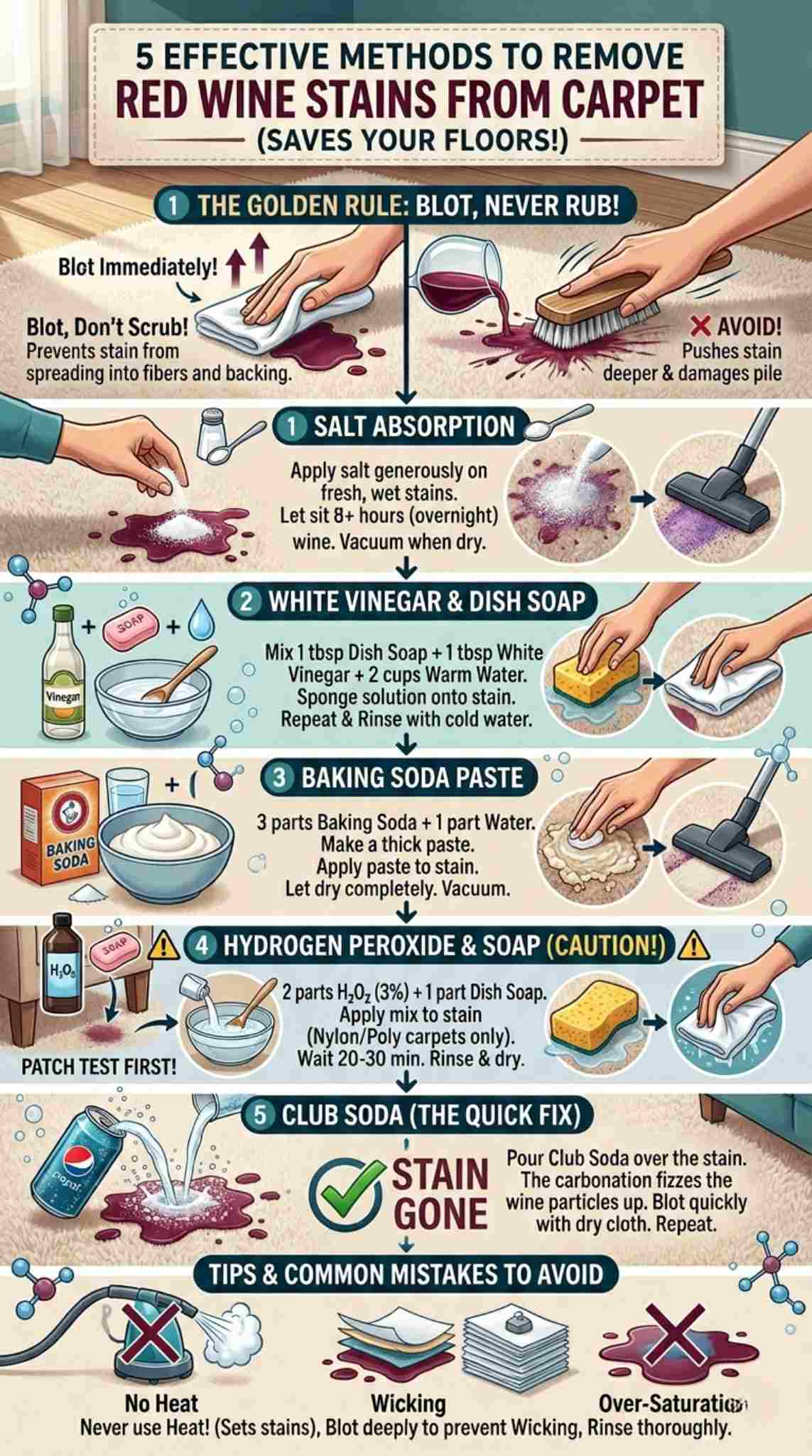 remove red wine carpet
