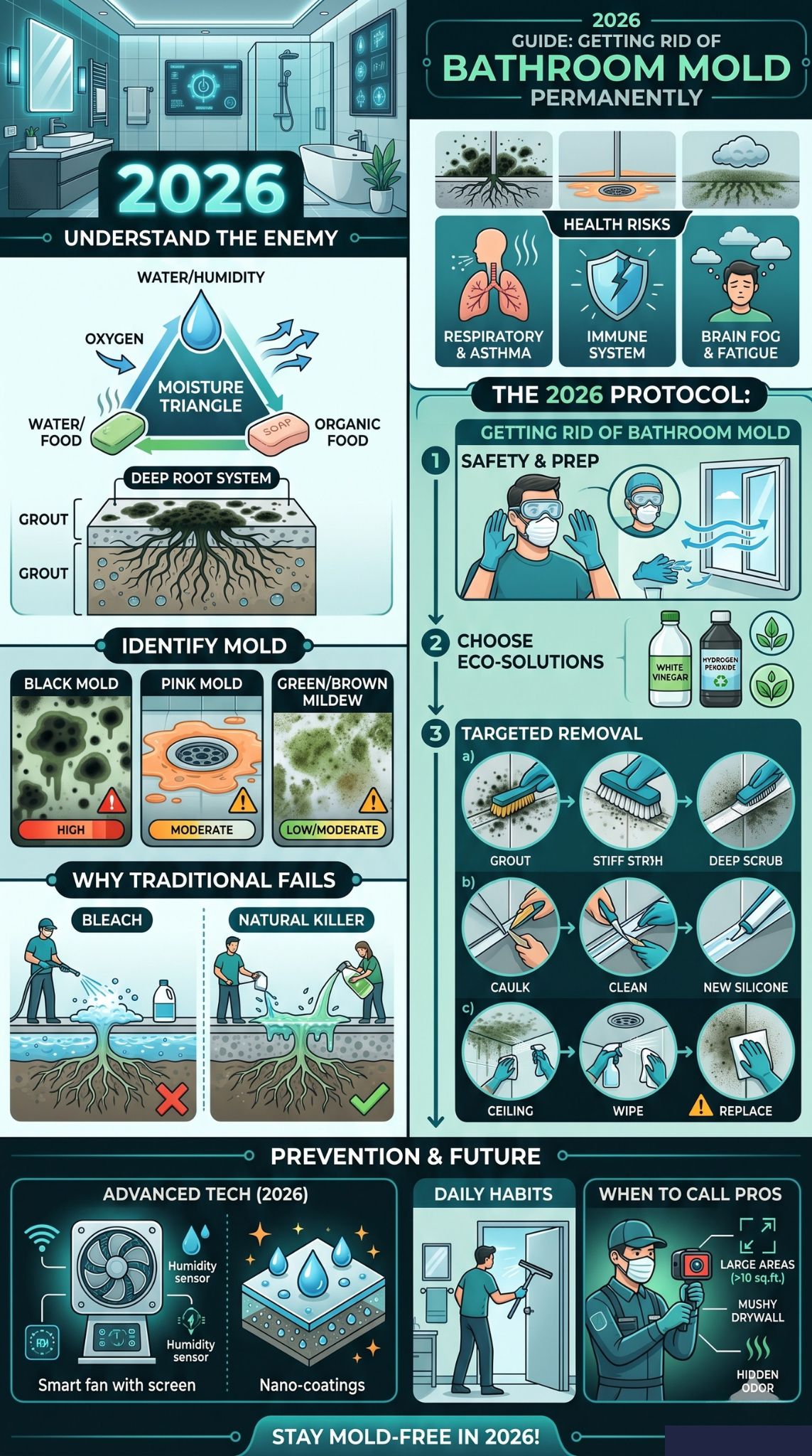 get rid bathroom mold