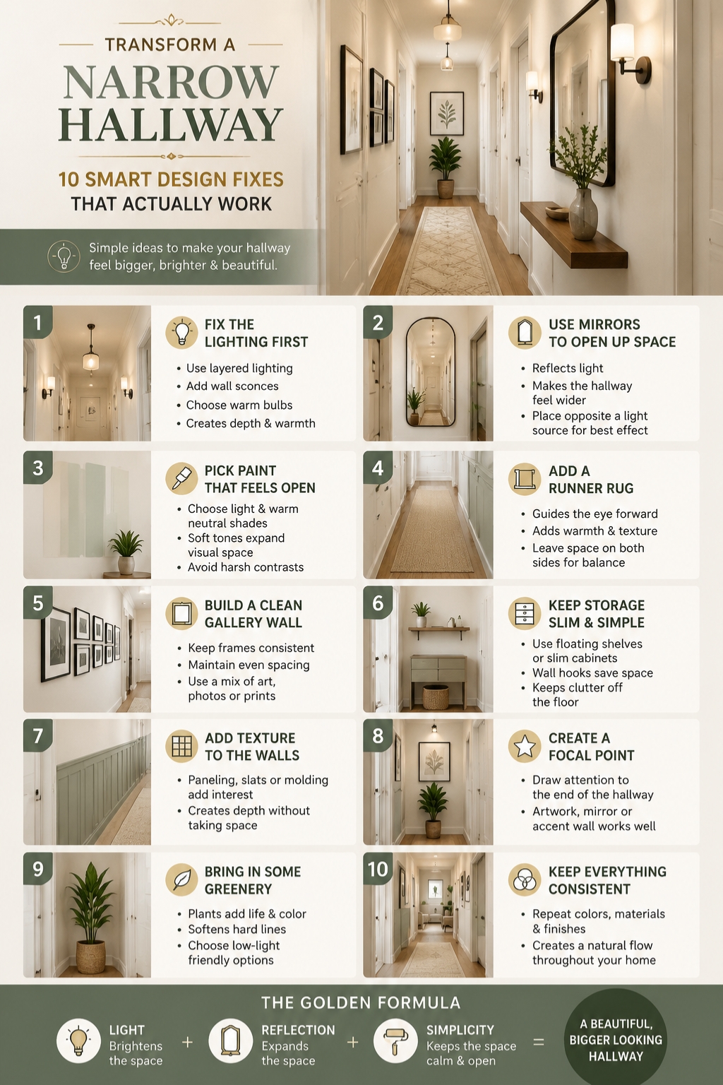 decorate narrow hallway