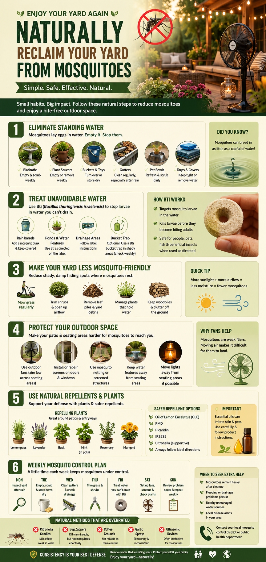 get rid mosquitoes yard