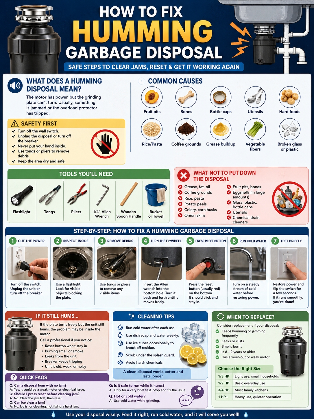 fix humming garbage disposal