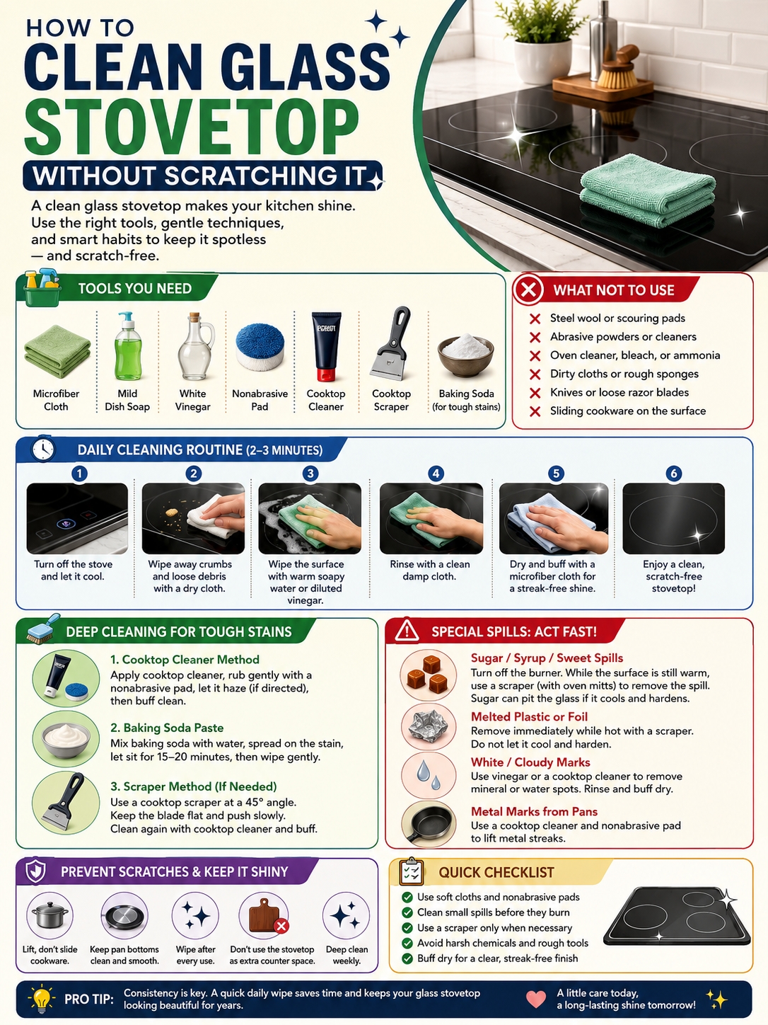 clean glass stovetop